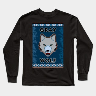 Cunning Gray Wolf Crest Long Sleeve T-Shirt